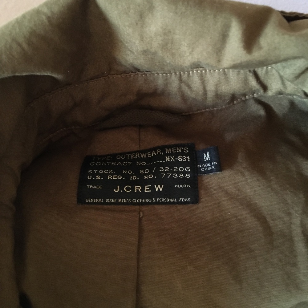 J. Crew Garment-dyed M65 coat. new without tags